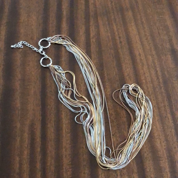 long mixed color liquid  metal necklace - Picture 7 of 9